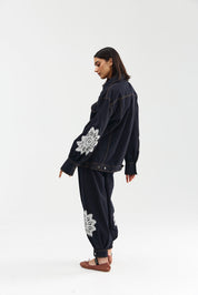 BOWIE JACKET INDIGO DENIM LACE