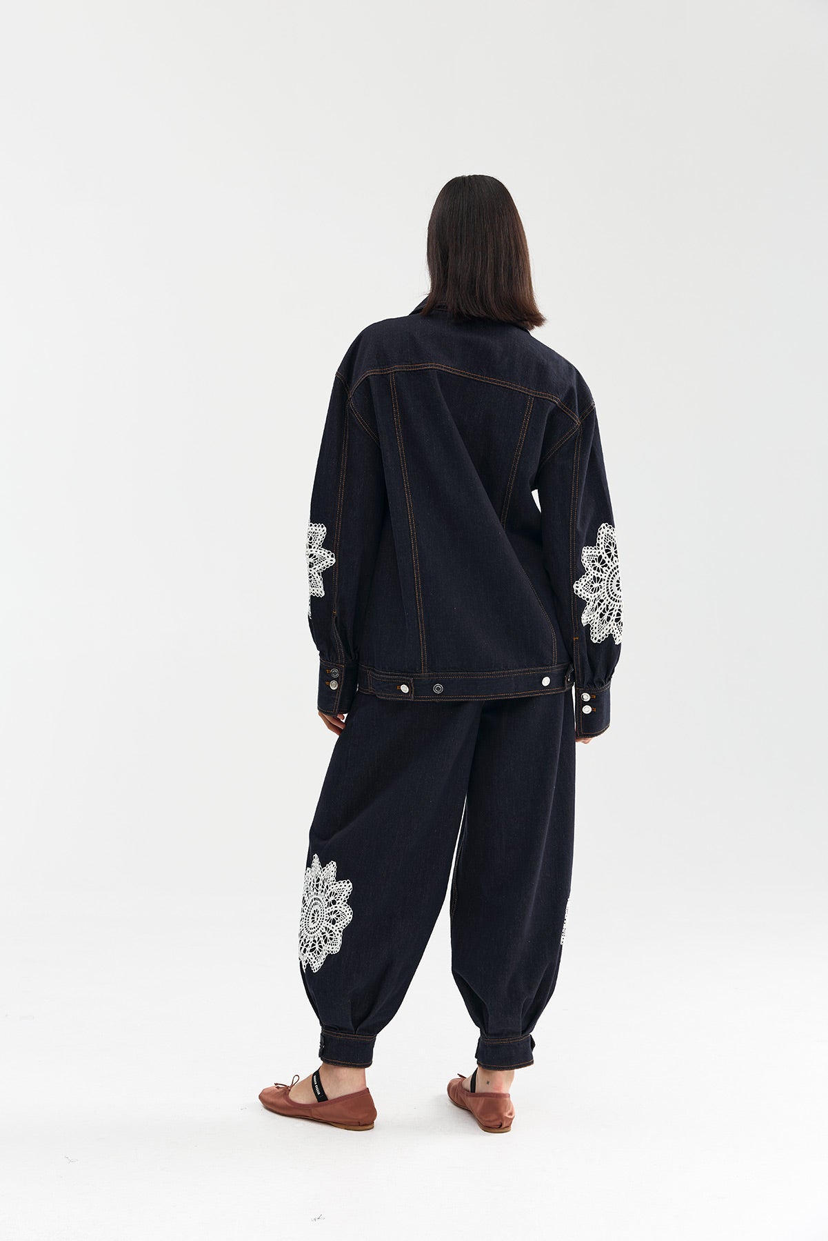 BOWIE JACKET INDIGO DENIM LACE
