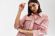 ROMANE SHIRT PAPAYA PLAID