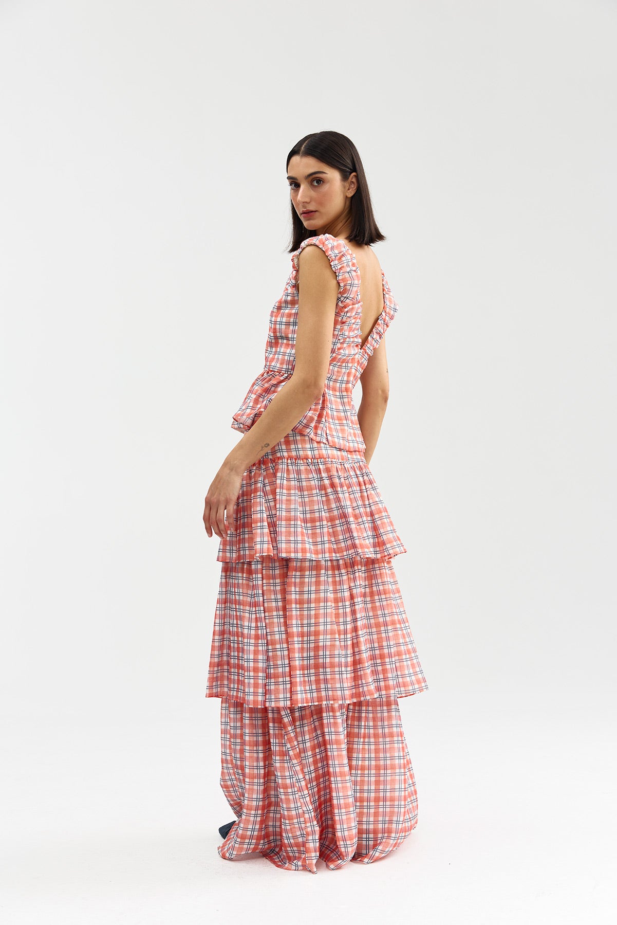 ROMANE SKIRT PAPAYA PLAID
