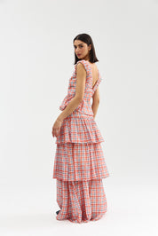 ROMANE SKIRT PAPAYA PLAID
