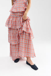 ROMANE SKIRT PAPAYA PLAID