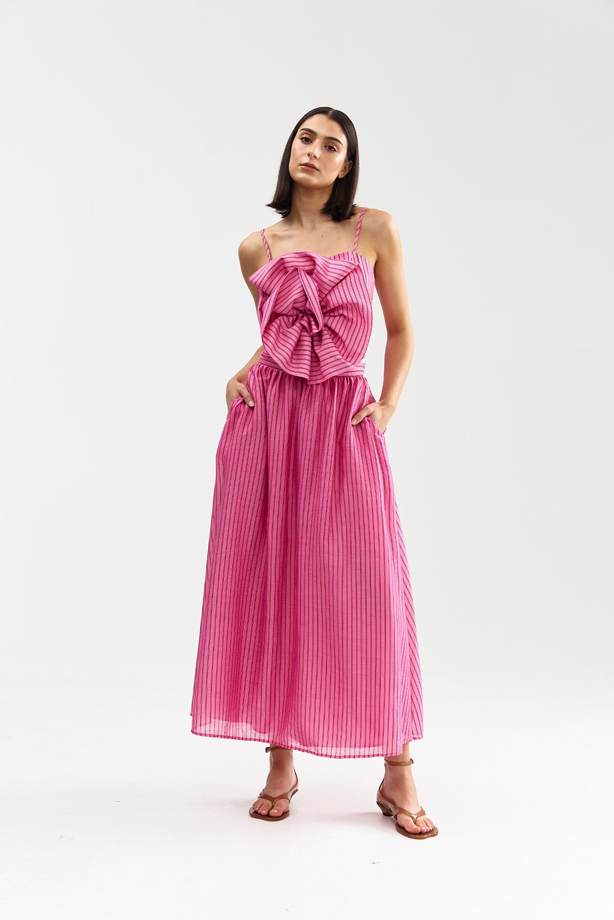 CALLA SKIRT POPPY BARK STRIPE