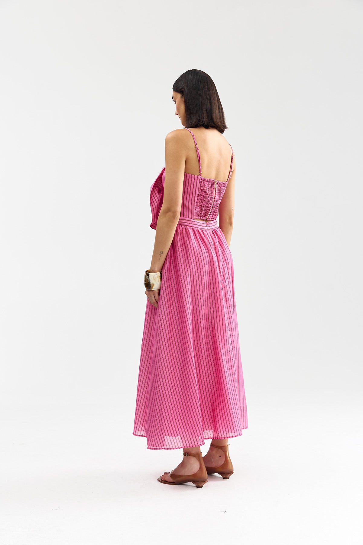 CALLA SKIRT POPPY BARK STRIPE