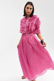 CALLA SKIRT POPPY BARK STRIPE