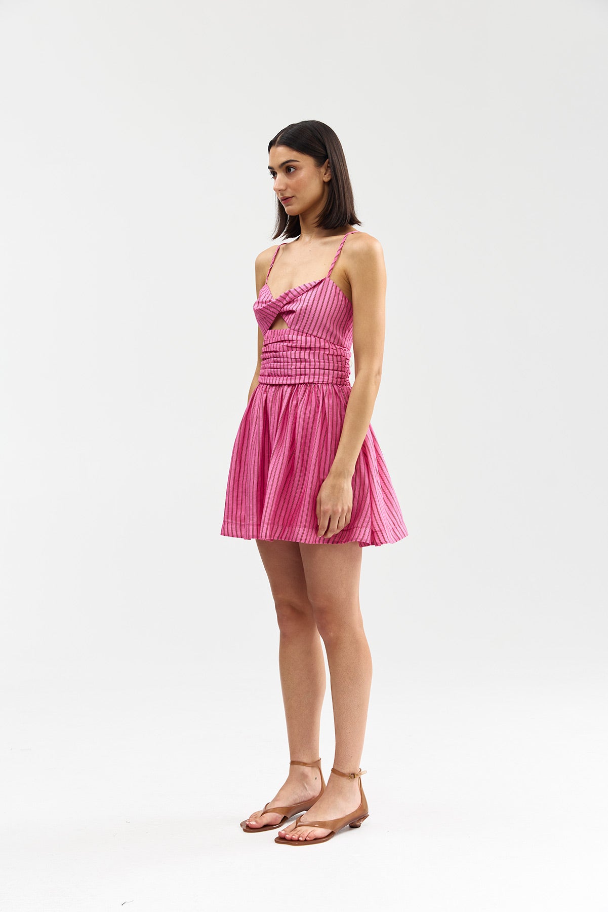 CALLA MINI DRESS POPPY BARK STRIPE
