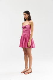 CALLA MINI DRESS POPPY BARK STRIPE