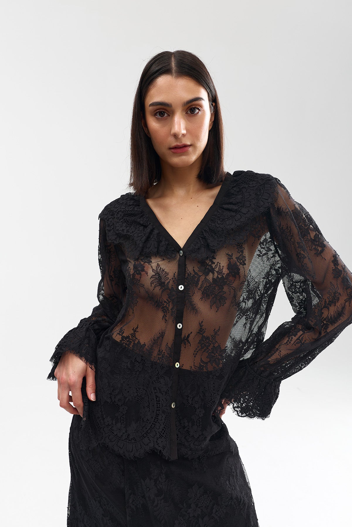 CLEO BLOUSE NERO LACE