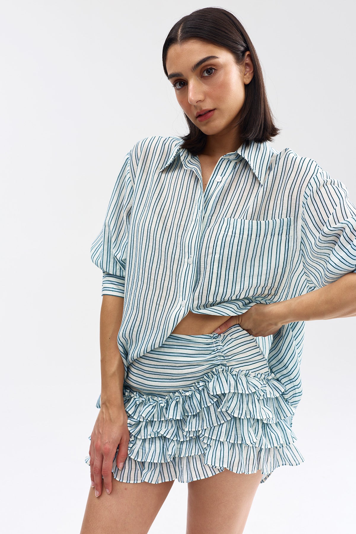 NOAH SKIRT POWDER ANTIQUE STRIPE