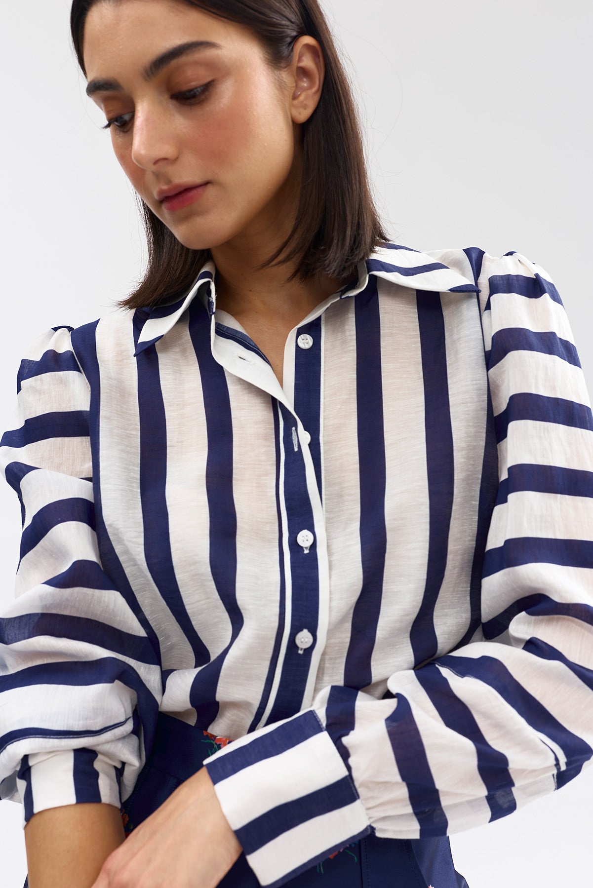 CELINA BLOUSE ROYAL STRIPE