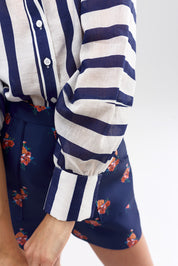 CELINA BLOUSE ROYAL STRIPE
