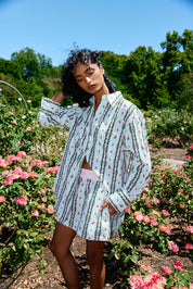 INDI SKIRT ANTIQUE ROSE STRIPE