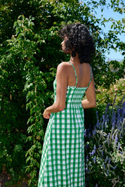 MOLLY DRESS LEAF GINGHAM