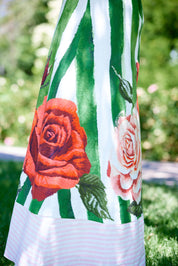 MOLLY DRESS LEAF ROSE STRIPE