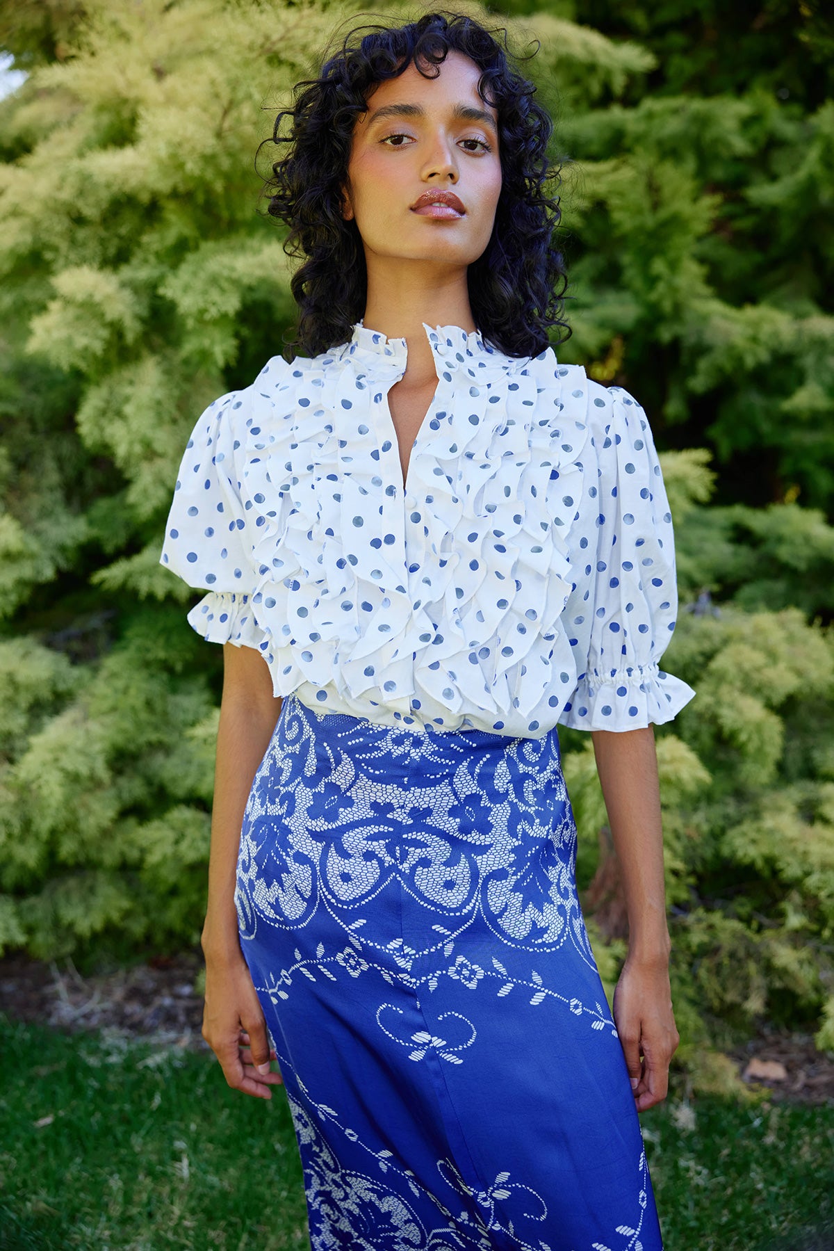 MAVIS BLOUSE ANTIQUE ROYAL