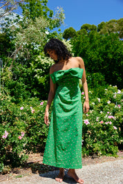 JEMIMA DRESS LEAF ROSE
