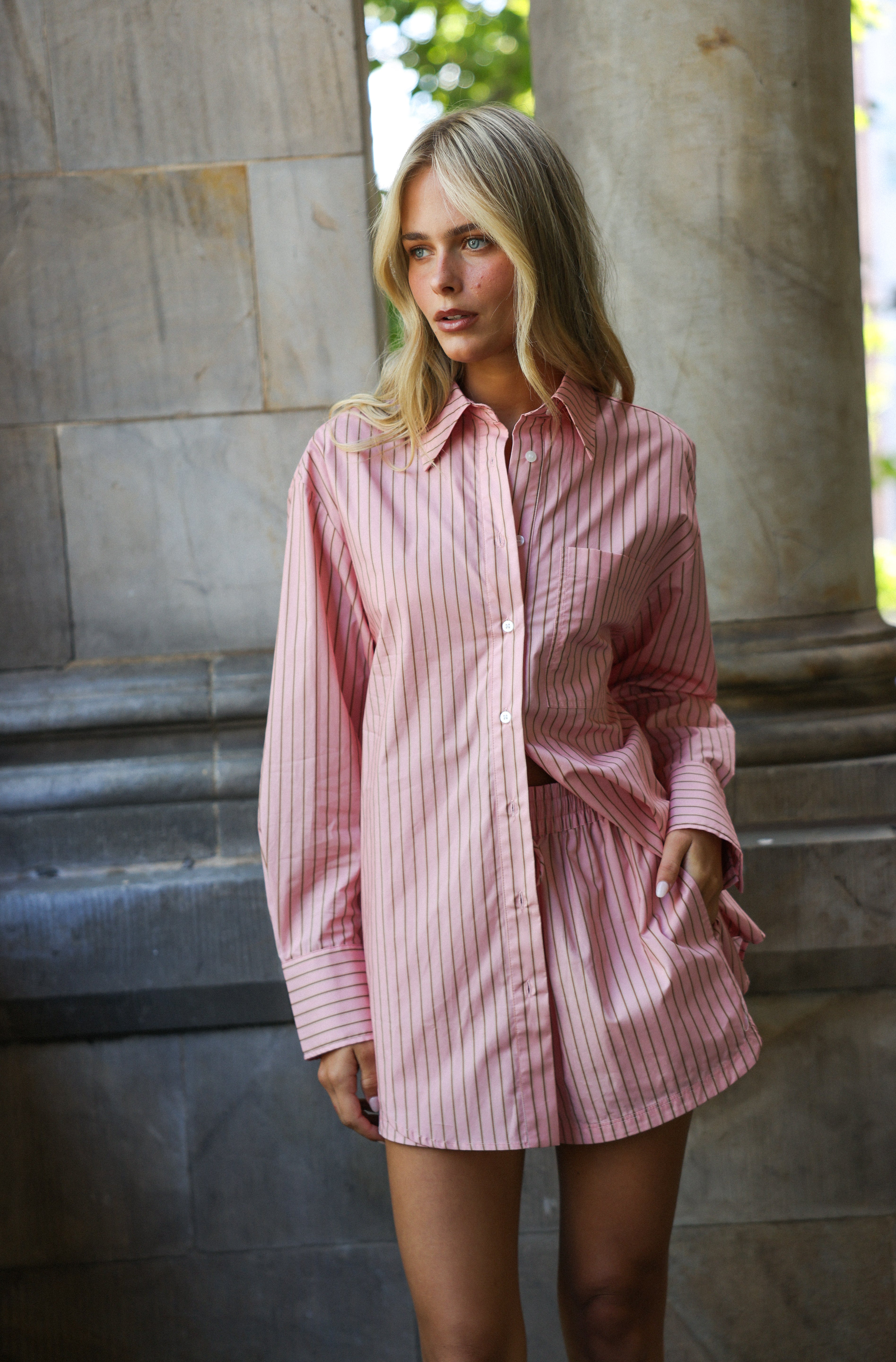 BUDDY SHIRT TEA ROSE STRIPE