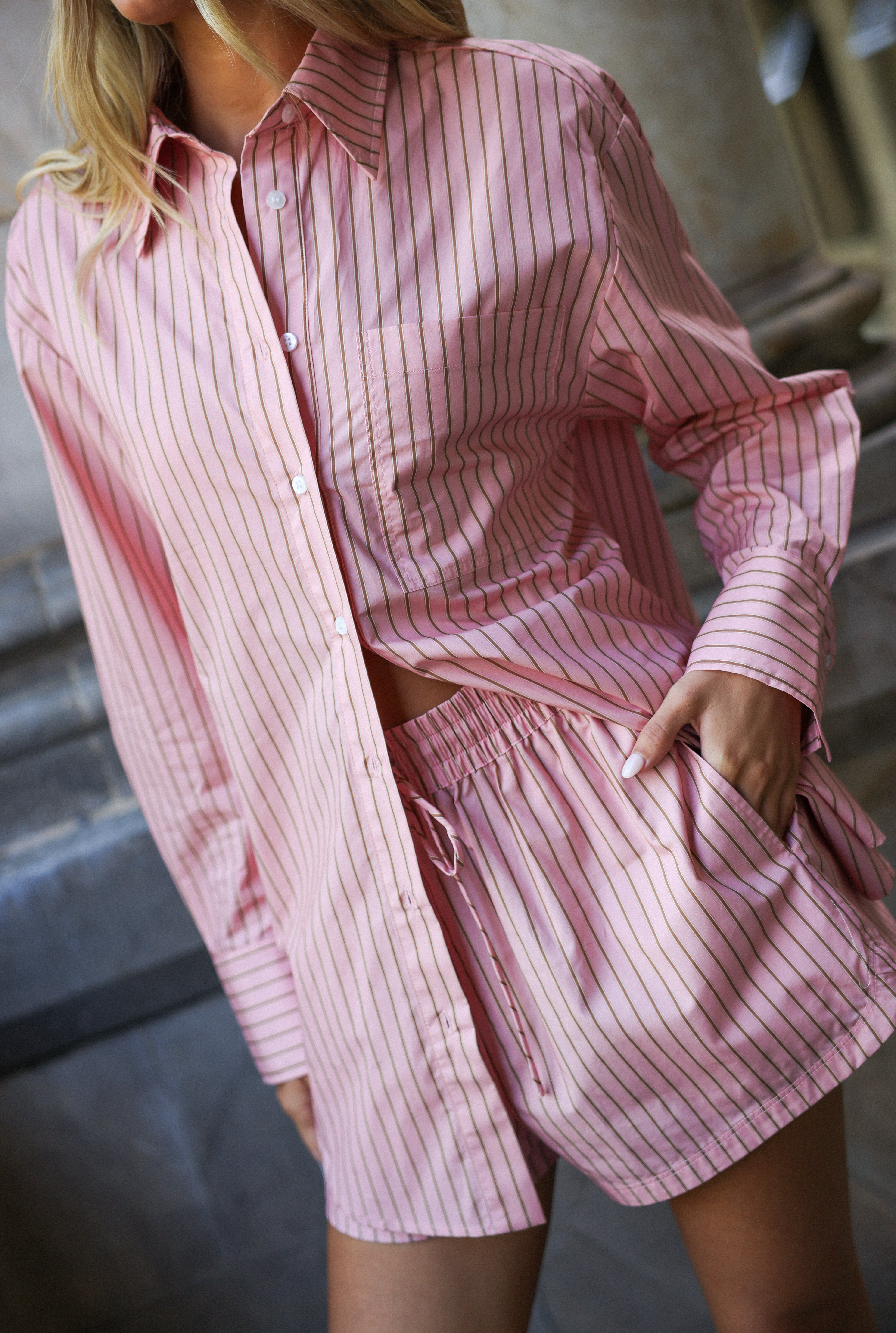 BUDDY SHIRT TEA ROSE STRIPE