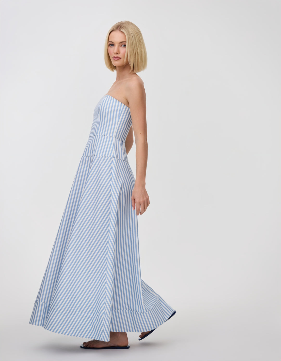 SLOANE DENIM DRESS PERIWINKLE STRIPE
