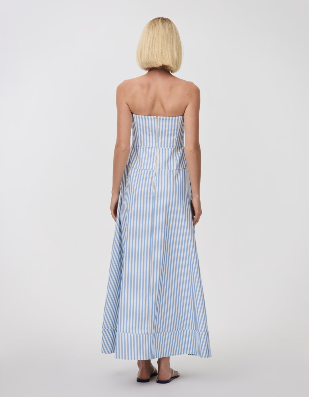 SLOANE DENIM DRESS PERIWINKLE STRIPE