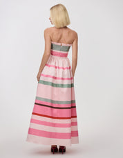 CHARLIZE GOWN RETRO STRIPE
