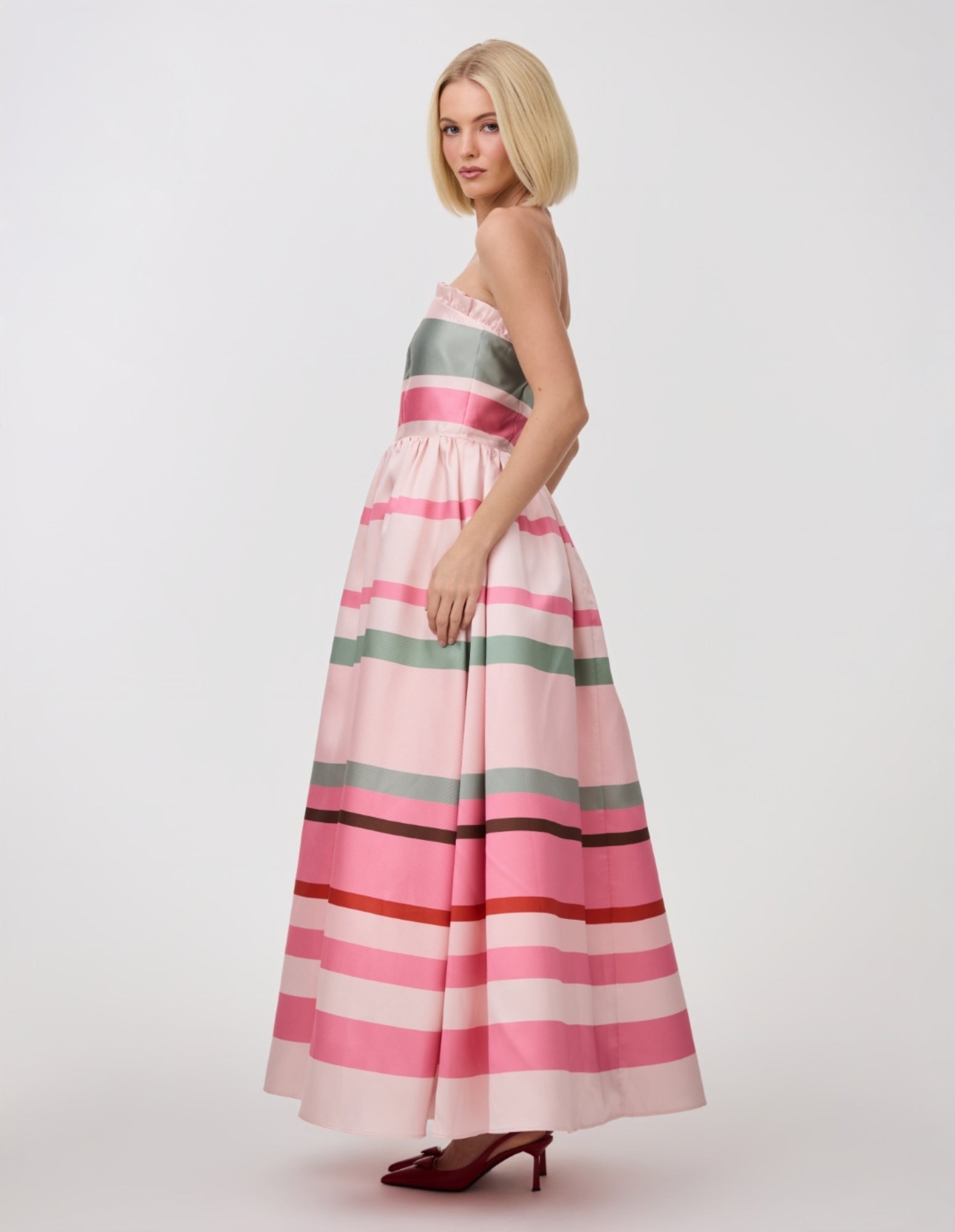 CHARLIZE GOWN RETRO STRIPE
