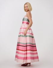 CHARLIZE GOWN RETRO STRIPE