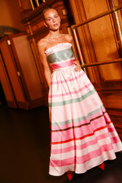 CHARLIZE GOWN RETRO STRIPE