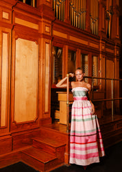 CHARLIZE GOWN RETRO STRIPE