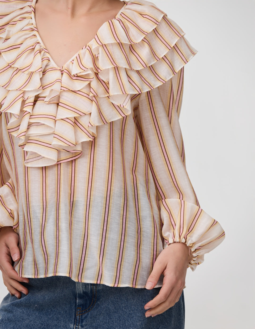 ELLERY BLOUSE JAIPUR HARVEST STRIPE