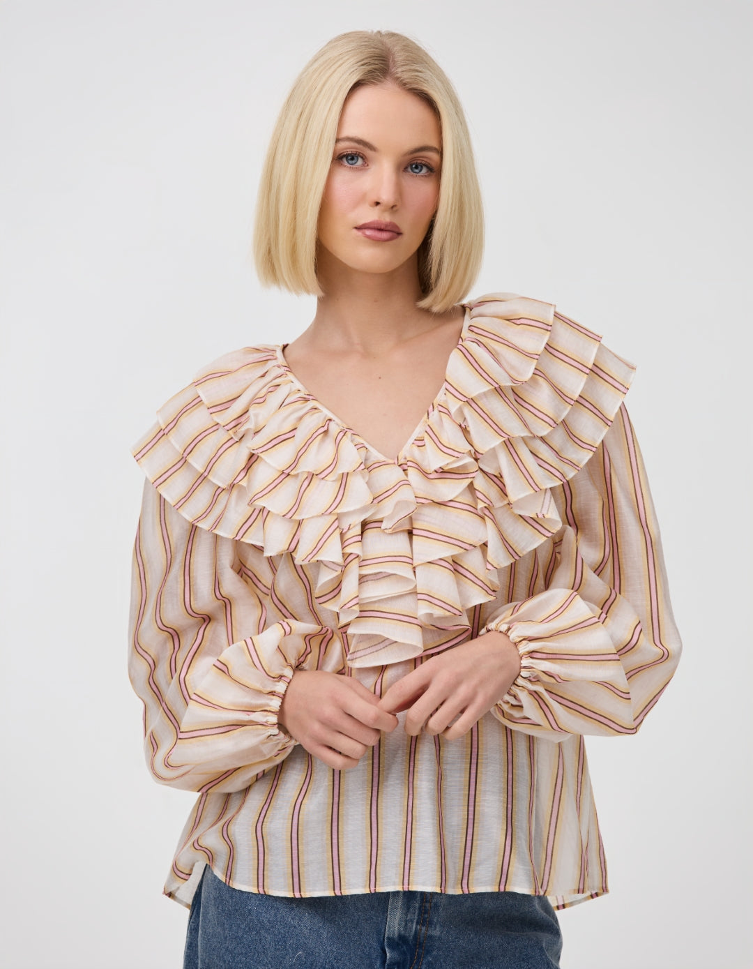 ELLERY BLOUSE JAIPUR HARVEST STRIPE