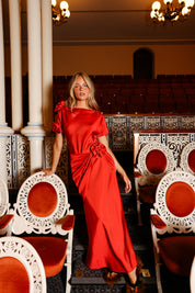 EVANGELINE GOWN SCARLET