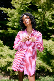 BUDDY SHIRT MAGENTA STRIPE