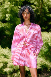 HARVEY SHORT MAGENTA STRIPE