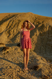 POLLY MINI DRESS REDCURRENT GINGHAM