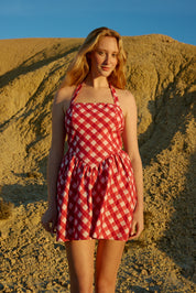 POLLY MINI DRESS REDCURRENT GINGHAM