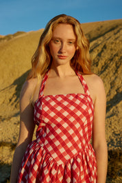 POLLY MINI DRESS REDCURRENT GINGHAM