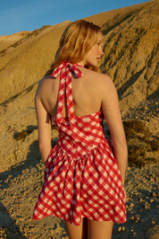 POLLY MINI DRESS REDCURRENT GINGHAM