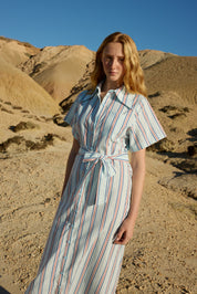 EDIE SHIRT DRESS BLITHE CHERRY STRIPE