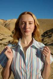 EDIE SHIRT DRESS BLITHE CHERRY STRIPE