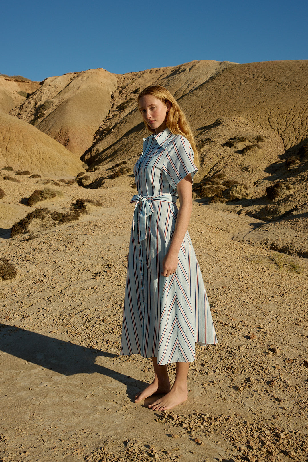 EDIE SHIRT DRESS BLITHE CHERRY STRIPE