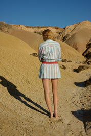 INDI SKIRT IN BLITHE CHERRY STRIPE