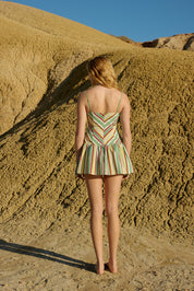 AGATHA MINI DRESS MEADOW STRIPE