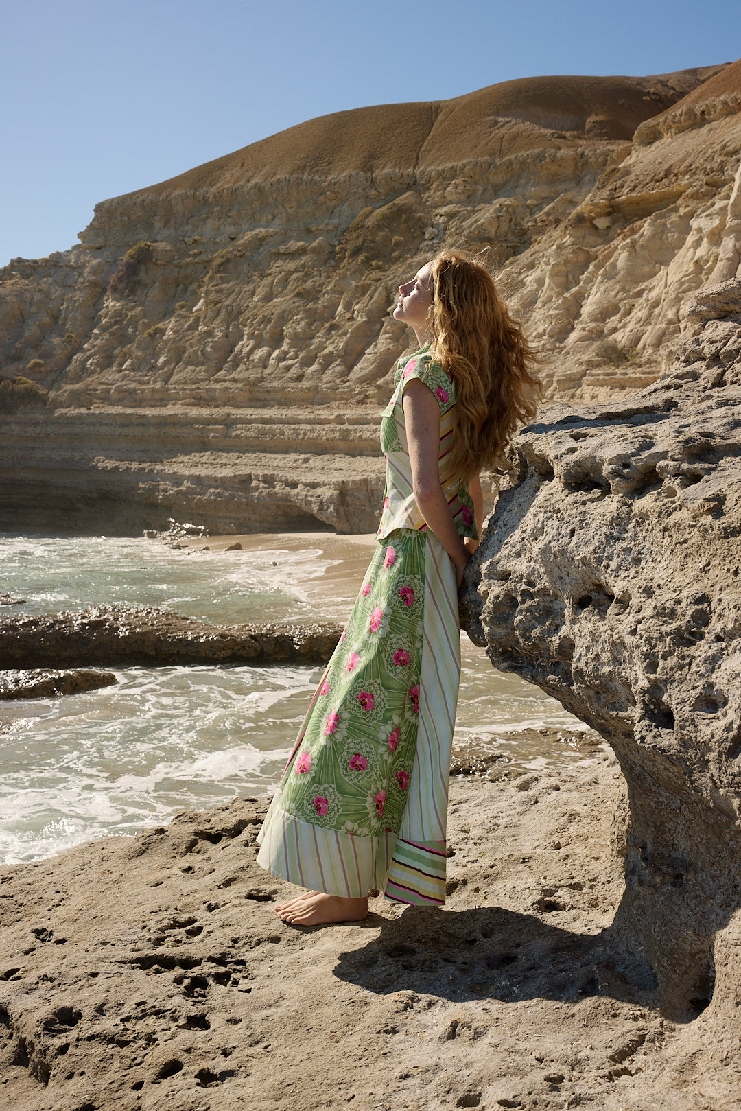 TILLA DENIM MAXI SKIRT MEADOW MULTI