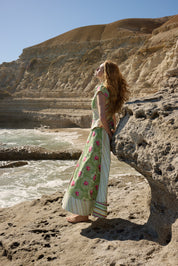 TILLA DENIM MAXI SKIRT MEADOW MULTI