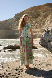 TILLA DENIM MAXI SKIRT MEADOW MULTI