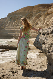 TILLA DENIM MAXI SKIRT MEADOW MULTI