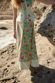 TILLA DENIM MAXI SKIRT MEADOW MULTI