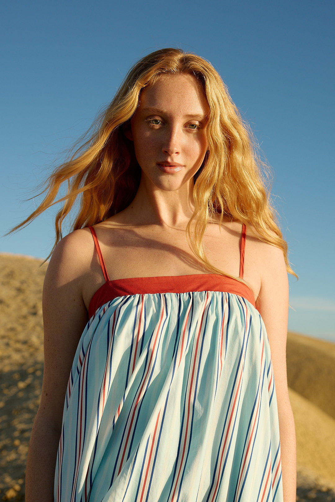 DAYA DRESS IN BLITHE CHERRY STRIPE