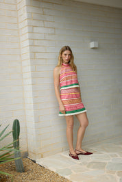 ULA MINI SKIRT RUBY MULTI STRIPE
